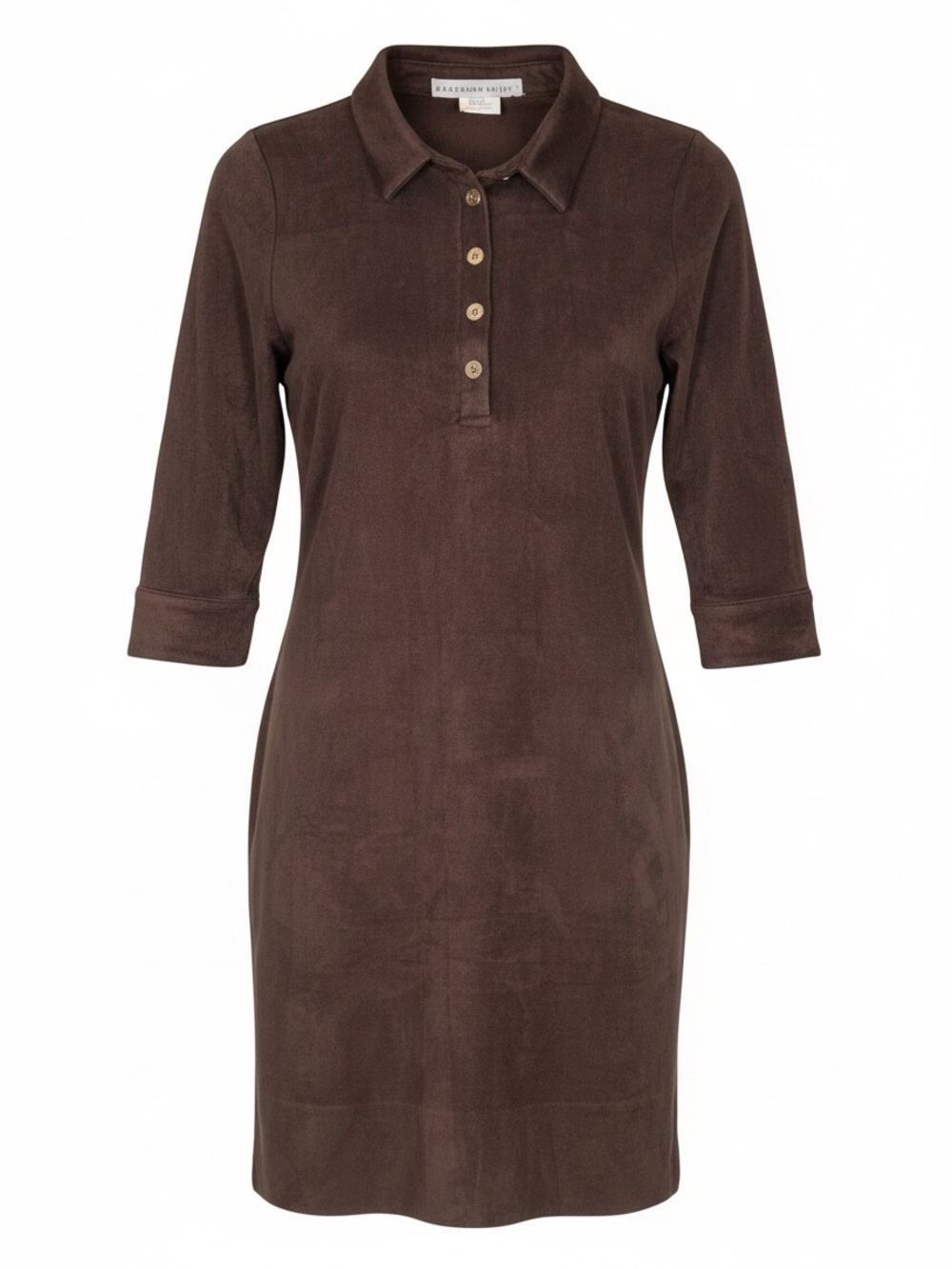 Gretchen Scott Dark Brown Suede-Effect Polo Dress NWOT